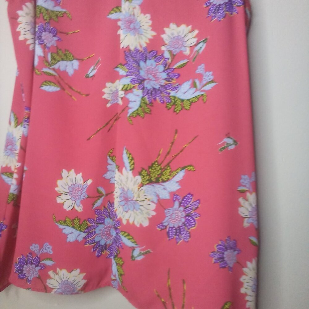 Rose & Olive Blouse Shirt XS Women Sleeveless Floral Print Colorful - Picture 10 of 16